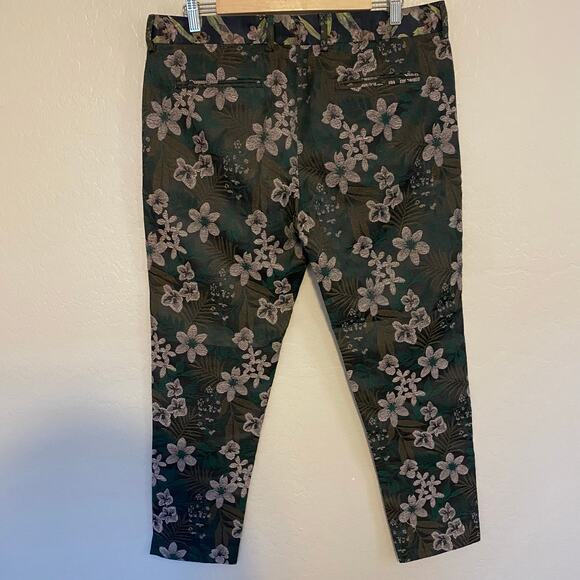 Zara Man Floral Dress Pants Mens Size 34 Tropical Wedding Vacation Beach - Picture 3 of 4